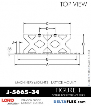 RubberPartsCatalog.com - LORD Corporation Machinery Mount J-5665-34 RUBBER-PARTS-CATALOG-DELTA-FLEX-LORD-CORPORATION-VIBRATION-ISOLATER-Machinery-Mounts-LATTICE-MOUNT-RUBBER-PARTS-CATALOG-DELTA-FLEX-LORD-CORPORATION-VIBRATION-ISOLATER-Machinery-Mounts-LATTICE-MOUNT-J-5665-34