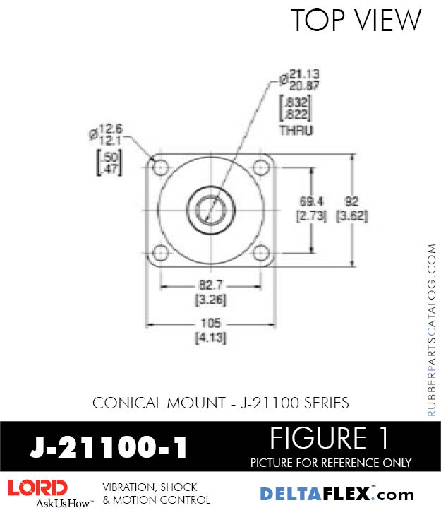 J-21100-1 | LORD Rubber Conical Mount | RubberPartsCatalog.com
