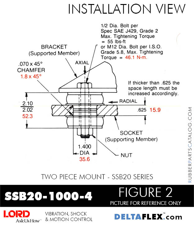 SSB2010004 LORD TwoPiece SSB Series Rubber Mount