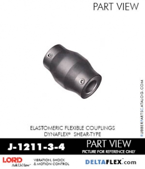 RubberPartsCatalog.com - LORD Corporation BinDynaflex Shear-Type Coupling - J-1211-3-4 RUBBER-PARTS-CATALOG-DELTAFLEX-Vibration-Isolator-LORD-Dynaflex-Shear-Type-Couplings -Coupling-J-1211-3-4