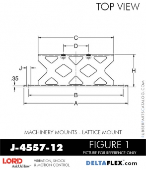 RUBBER-PARTS-CATALOG-DELTA-FLEX-LORD-CORPORATION-VIBRATION-ISOLATER-Machinery-Mounts-LATTICE-MOUNT-J-4557-12