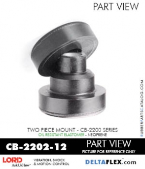 CB-2202-12 | LORD (OIL RESISTANT) TWO-PIECE RUBBER MOUNT | CB-2200 SERIES |  RubberPartsCatalog.com