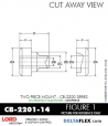 RubberPartsCatalog.com - LORD Corporation Two Piece Center Bonded Mount CB-2200 Series - OIL RESISTANT CB-2201-14 Rubber-Parts-Catalog-com-LORD-Corporation-Two-Piece-Center-Bonded-Mount-CB-2200-Series-OIL-RESISTANT-CB-2201-14